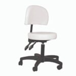 כיסא עגול גב קטן לבן